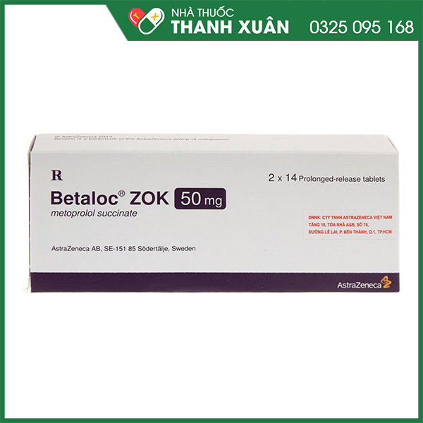 Thuốc Betaloc ZOK 50mg điều trị tăng huyết áp